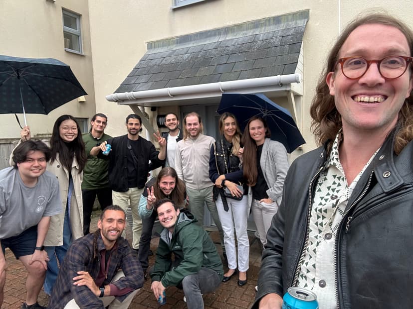 Macrocosmos team working together on an off-site